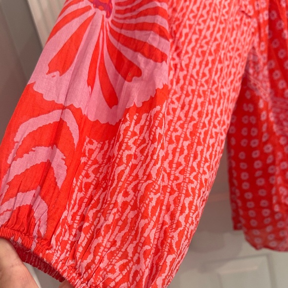 Free People Red Floral Blouse - Picture 2 of 6